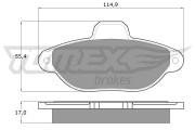 TX 12-41 Sada brzdových destiček, kotoučová brzda TOMEX Brakes