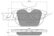 TX 12-43 Sada brzdových destiček, kotoučová brzda TOMEX Brakes