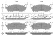 TX 12-84 Sada brzdových destiček, kotoučová brzda TOMEX Brakes