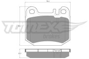 TX 12-86 Sada brzdových destiček, kotoučová brzda TOMEX Brakes