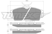 TX 12-92 Sada brzdových destiček, kotoučová brzda TOMEX Brakes