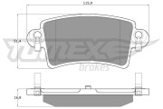 TX 13-52 Sada brzdových destiček, kotoučová brzda TOMEX Brakes