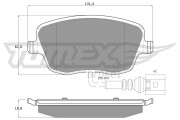 TX 13-591 Sada brzdových destiček, kotoučová brzda TOMEX Brakes