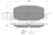 TX 13-69 Sada brzdových destiček, kotoučová brzda TOMEX Brakes