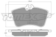 TX 14-55 Sada brzdových destiček, kotoučová brzda TOMEX Brakes