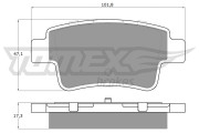 TX 14-62 Sada brzdových destiček, kotoučová brzda TOMEX Brakes