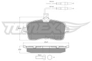 TX 14-67 Sada brzdových destiček, kotoučová brzda TOMEX Brakes