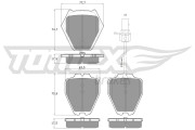 TX 15-12 Sada brzdových destiček, kotoučová brzda TOMEX Brakes