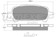 TX 15-46 Sada brzdových destiček, kotoučová brzda TOMEX Brakes