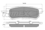 TX 16-77 Sada brzdových destiček, kotoučová brzda TOMEX Brakes