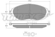 TX 16-842 Sada brzdových destiček, kotoučová brzda TOMEX Brakes