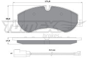 TX 16-95 Sada brzdových destiček, kotoučová brzda TOMEX Brakes