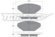 TX 16-98 Sada brzdových destiček, kotoučová brzda TOMEX Brakes