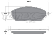 TX 17-04 Sada brzdových destiček, kotoučová brzda TOMEX Brakes