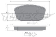 TX 17-70 Sada brzdových destiček, kotoučová brzda TOMEX Brakes