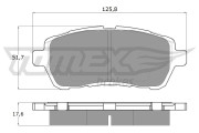 TX 17-95 Sada brzdových destiček, kotoučová brzda TOMEX Brakes