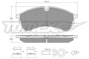 TX 18-59 Sada brzdových destiček, kotoučová brzda TOMEX Brakes