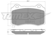 TX 18-81 Sada brzdových destiček, kotoučová brzda TOMEX Brakes