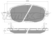 TX 19-34 Sada brzdových destiček, kotoučová brzda TOMEX Brakes