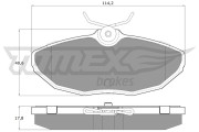 TX 19-54 Sada brzdových destiček, kotoučová brzda TOMEX Brakes