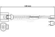 TX 31-25 Vystrazny kontakt, opotrebeni oblozeni TOMEX Brakes