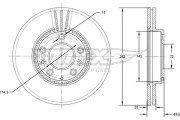 TX 71-41 Brzdový kotouč TOMEX Brakes