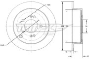 TX 71-49 Brzdový kotouč TOMEX Brakes