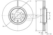 TX 72-03 Brzdový kotouč TOMEX Brakes