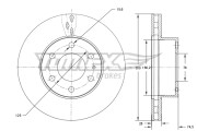 TX 73-39 Brzdový kotouč TOMEX Brakes