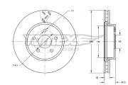 TX 73-63 Brzdový kotouč TOMEX Brakes