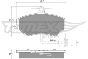 TX 13-121 Sada brzdových destiček, kotoučová brzda TOMEX Brakes