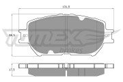 TX 13-70 TOMEX Brakes sada brzdových platničiek kotúčovej brzdy TX 13-70 TOMEX Brakes