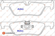 1643074880 Sada brzdových destiček, kotoučová brzda EUROREPAR