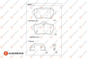 1681240080 Sada brzdových destiček, kotoučová brzda EUROREPAR