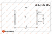 1682231880 Kondenzátor, klimatizace EUROREPAR