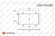 1682236080 EUROREPAR kondenzátor klimatizácie 1682236080 EUROREPAR