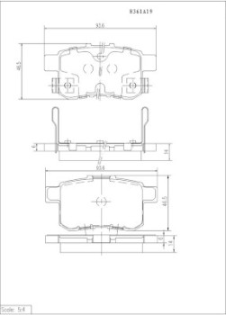 H361A19 Sada brzdových destiček, kotoučová brzda NPS