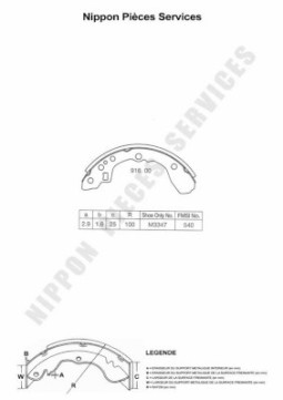 M350A05 Sada brzdových čelistí NPS