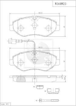 N360N23 Sada brzdových destiček, kotoučová brzda NPS
