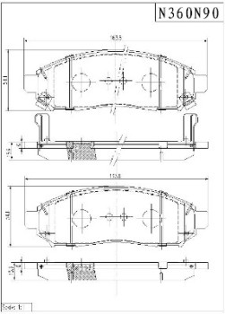 N360N90 Sada brzdových destiček, kotoučová brzda NPS