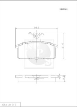 S360I08 Sada brzdových destiček, kotoučová brzda NPS