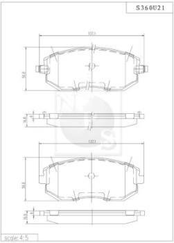 S360U21 Sada brzdových destiček, kotoučová brzda NPS
