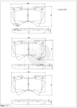 T360A106 Sada brzdových destiček, kotoučová brzda NPS