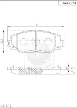 T360A124 Sada brzdových destiček, kotoučová brzda NPS