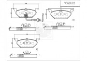 V360G02 Sada brzdových destiček, kotoučová brzda NPS