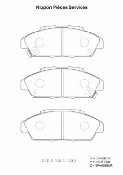 H360A51 NPS sada brzdových platničiek kotúčovej brzdy H360A51 NPS