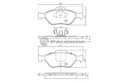 P1-1080 Sada brzdových destiček, kotoučová brzda ASHUKI by Palidium