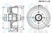800833 Brzdový buben VEMA