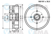 800977 Brzdový buben VEMA