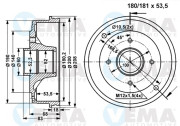 801311 Brzdový buben VEMA
